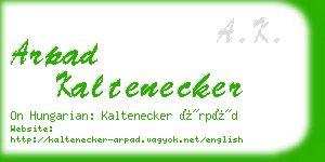 arpad kaltenecker business card